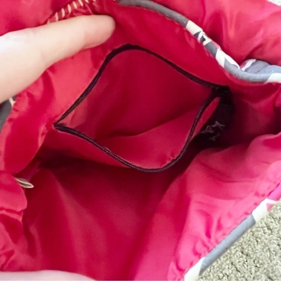 Vera Bradley Cherry Blossom Crossbody Bag Snap Mailbag Flap Gray Pink Floral - Picture 7 of 8